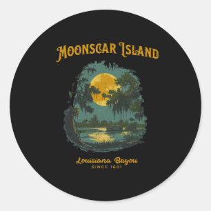 Adesivo Redondo Ilha Zombie do Halloween do Cartoon Retro