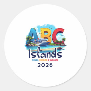 Adesivo Redondo Ilhas Abc Aru Bonaire Curaçao Cruzeiro Férias 20
