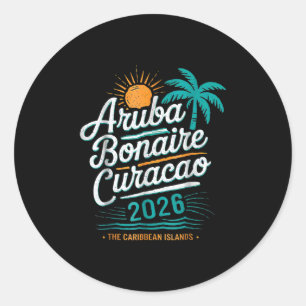 Adesivo Redondo Ilhas Abc Aru Bonaire Curaçao Cruzeiro Férias 20
