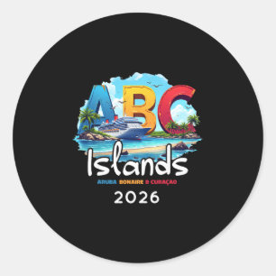 Adesivo Redondo Ilhas Abc Aru Bonaire Curaçao Cruzeiro Férias 20