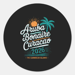 Adesivo Redondo Ilhas Abc Aru Bonaire Curaçao Cruzeiro Férias 20