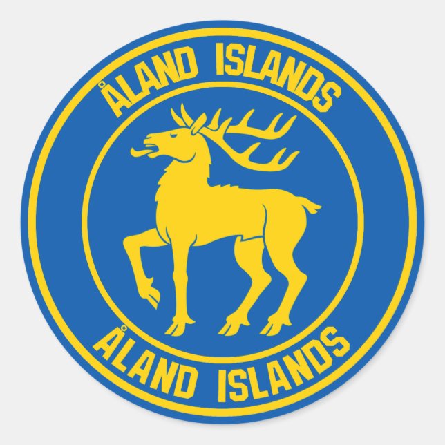 Adesivo Redondo Ilhas Åland Round Emblem (Frente)