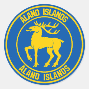 Adesivo Redondo Ilhas Åland Round Emblem