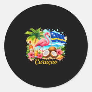 Adesivo Redondo Ilhas Caribenhas de Curaçao Viagem das Meninas Fér