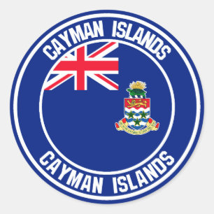 Adesivo Redondo Ilhas Cayman Round Emblem