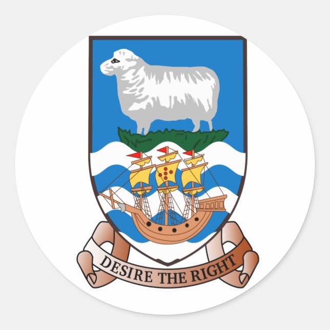 Adesivo Redondo Ilhas Falkland (Malvinas) FK (Frente)