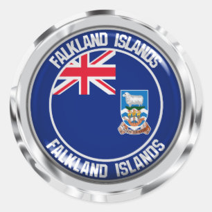 Adesivo Redondo Ilhas Falkland Round Emblem