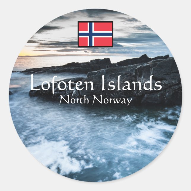 Adesivo Redondo Ilhas Lofoten (Frente)