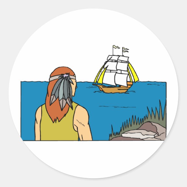 Adesivo Redondo Ilhas Mayflower (Frente)