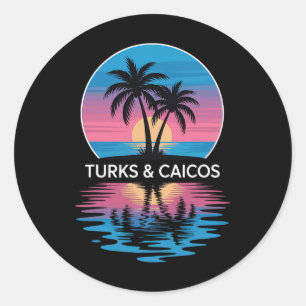 Adesivo Redondo Ilhas Turcas e Caicos
