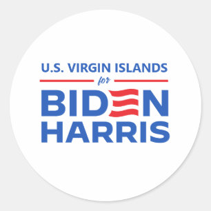 Adesivo Redondo Ilhas Virgens Americanas para Biden Harris