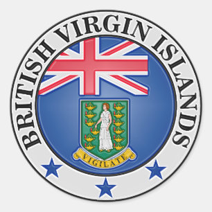 Adesivo Redondo Ilhas Virgens Britânicas Round Emblem