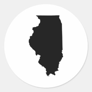 Adesivo Redondo Illinois em preto e branco