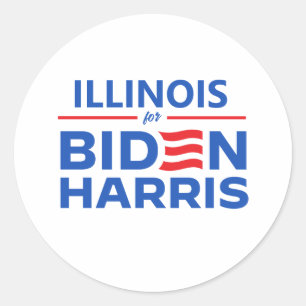 Adesivo Redondo Illinois para Biden Harris
