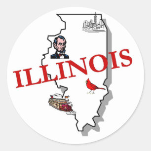 Adesivo Redondo Illinois Sticker