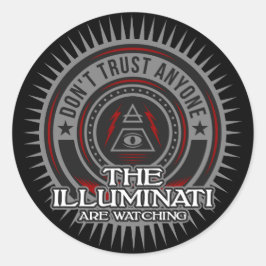 Adesivo Redondo Illuminati está assistindo Não Confie em Ninguém