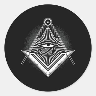 Adesivo Redondo Illuminati Masonic Pyramid Triangle Gif