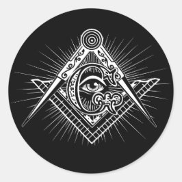Adesivo Redondo Illuminati Todos Vendo Símbolo de Freemason Ocular
