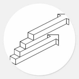 Adesivo Redondo Illusão Óptica de Seta ou Escadas