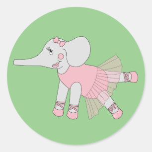 Adesivo Redondo Illusima Ballerina Elephant Green