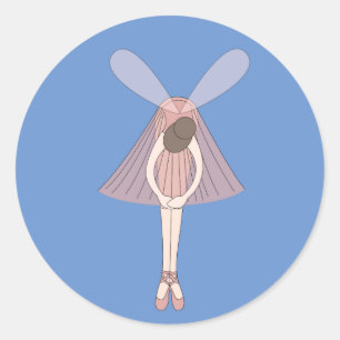 Adesivo Redondo Illusima Ballerina Fairy Cornflower Blue