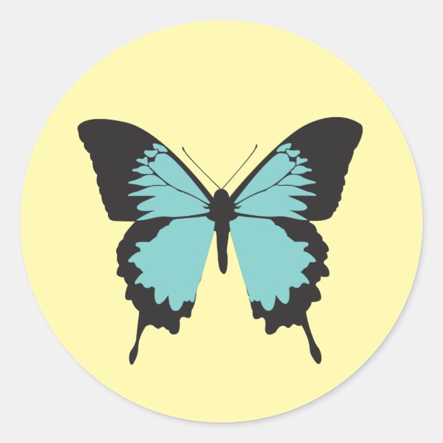 Adesivo Redondo Illusima Borboleta Amarelo (Frente)