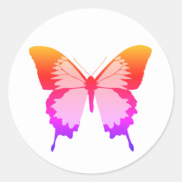 Adesivo Redondo illusima Borboleta Arco-íris Branca