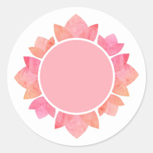 Adesivo Redondo illusima Círculo de Lótus Rosa Branco