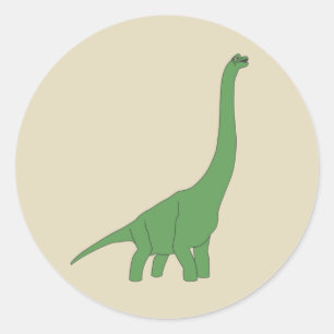 Adesivo Redondo illusima Dinossauro de Pescoço Longo Bege