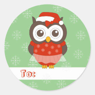 Adesivo Redondo Illusima Owl Ballerina Flocos de Neve de Natal Ver