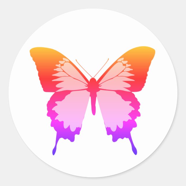 Adesivo Redondo Illusima Rainbow Butterfly White (Frente)