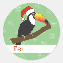 Adesivo Redondo Illusima Toucan Flocos de Natal Leve Verde