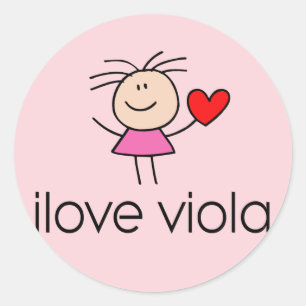 Adesivo Redondo iLove Viola Lover Gift