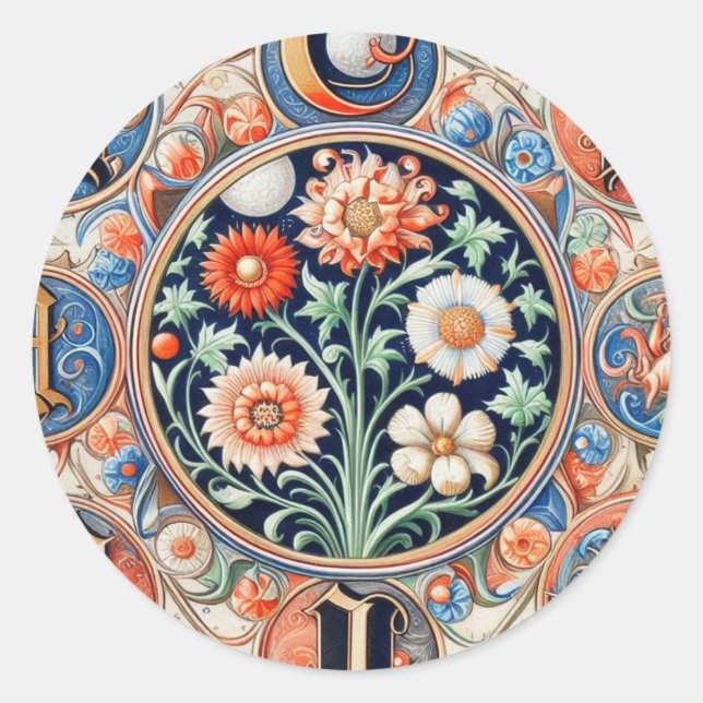 Adesivo Redondo Iluminação Medieval (Frente)