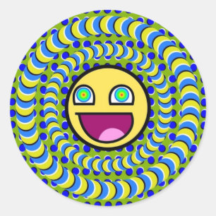 Adesivo Redondo Ilusão óptica de giro dos anéis