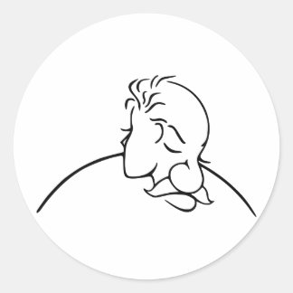 Adesivo Redondo Ilusão Óptica De Velho Ou Jovem