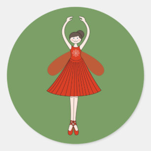Adesivo Redondo ilusima Ballerina Fada de Natal