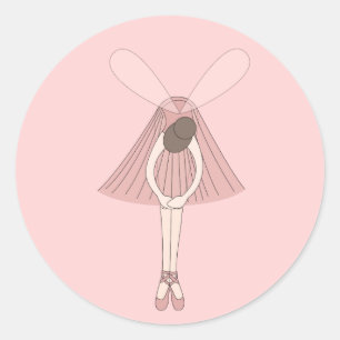 Adesivo Redondo ilusima Ballerina Fairy Rosa claro