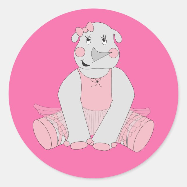 Adesivo Redondo ilusima Ballerina Rhino (Frente)