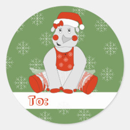 Adesivo Redondo ilusima Ballerina Rhino Flocos de neve de Natal