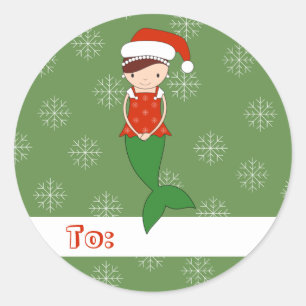 Adesivo Redondo ilusima Ballerina Snowflakes de Natal Smermaid