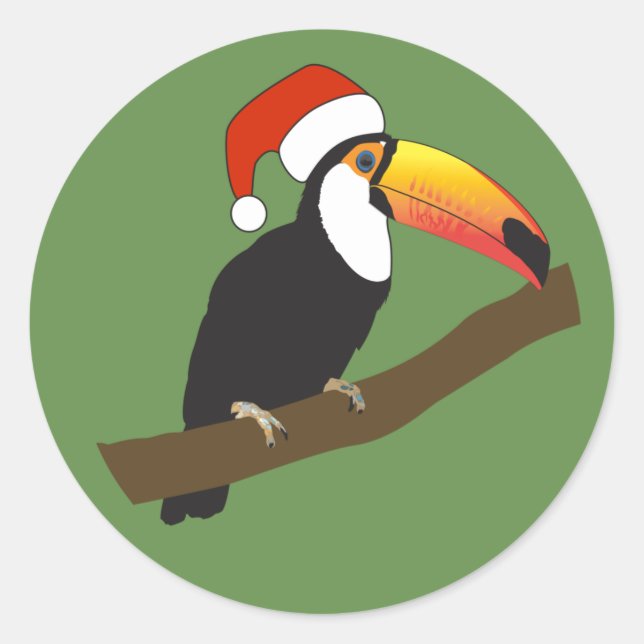 Adesivo Redondo ilusima Christmas Toucan (Frente)