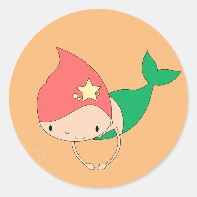 Adesivo Redondo Ilusima Cotton Candy Mermaid (Frente)