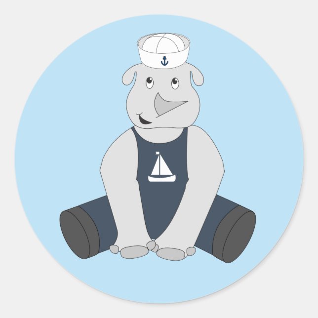 Adesivo Redondo ilusima Rhino Sailor (Frente)