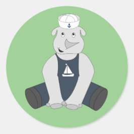 Adesivo Redondo ilusima Rhino Sailor Green