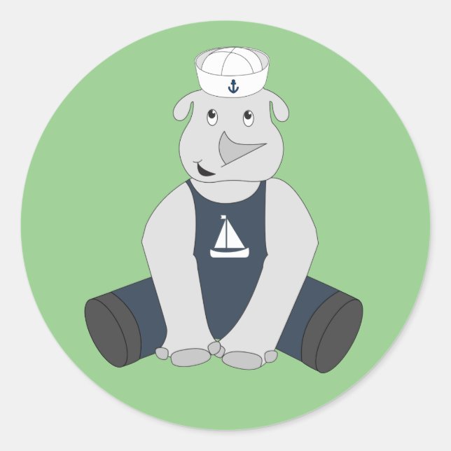 Adesivo Redondo ilusima Rhino Sailor Green (Frente)