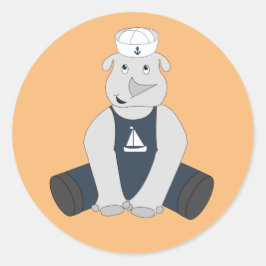 Adesivo Redondo ilusima Rhino Sailor Orange