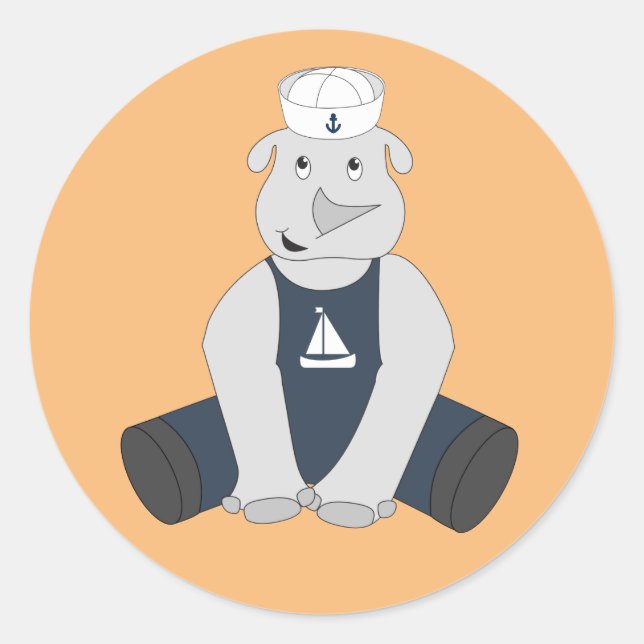 Adesivo Redondo ilusima Rhino Sailor Orange (Frente)