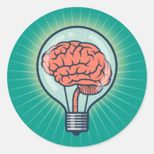 Adesivo Redondo Ilustração Brainy da ampola