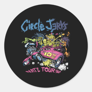 Adesivo Redondo Ilustração Circle Jerks 91 Tour